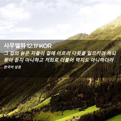 Picture 02 - 사무엘하 12:17 KOR - 그 집의 늙은 자들이 곁에 이르러 - Bible Verse Picture