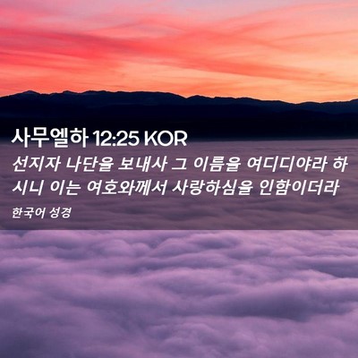 Picture 02 - 사무엘하 12:25 KOR - 선지자 나단을 보내사 그 이름을 - Bible Verse Picture