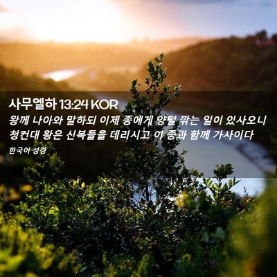 Picture 02 - 사무엘하 13:24 KOR - 왕께 나아와 말하되 이제 종에게 - Bible Verse Picture