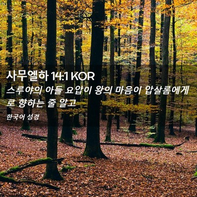 Picture 02 - 사무엘하 14:1 KOR - 스루야의 아들 요압이 왕의 마음이 - Bible Verse Picture