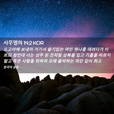 Picture 02 - 사무엘하 14:2 KOR - 드고아에 보내어 거기서 슬기있는 - Bible Verse Picture