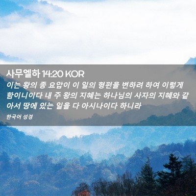 Picture 02 - 사무엘하 14:20 KOR - 이는 왕의 종 요압이 이 일의 형편을 - Bible Verse Picture