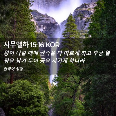 Picture 02 - 사무엘하 15:16 KOR - 왕이 나갈 때에 권속을 다 따르게 - Bible Verse Picture