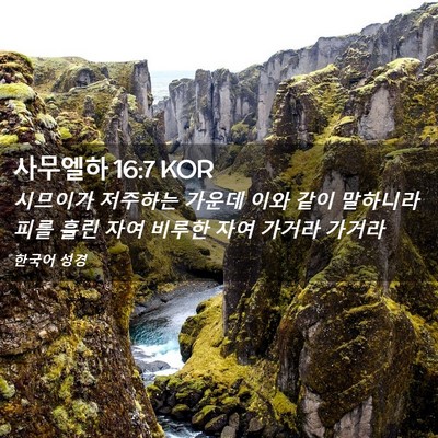Picture 02 - 사무엘하 16:7 KOR - 시므이가 저주하는 가운데 이와 같이 - Bible Verse Picture