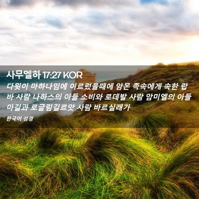 Picture 02 - 사무엘하 17:27 KOR - 다윗이 마하나임에 이르렀을때에 - Bible Verse Picture
