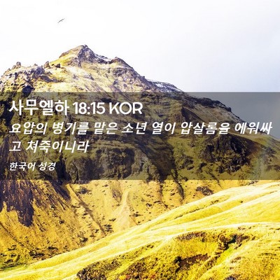 Picture 02 - 사무엘하 18:15 KOR - 요압의 병기를 맡은 소년 열이 - Bible Verse Picture