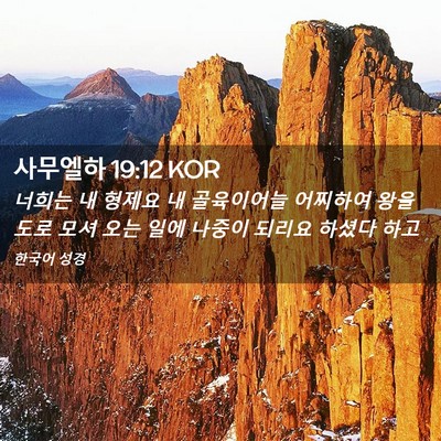Picture 02 - 사무엘하 19:12 KOR - 너희는 내 형제요 내 골육이어늘 - Bible Verse Picture