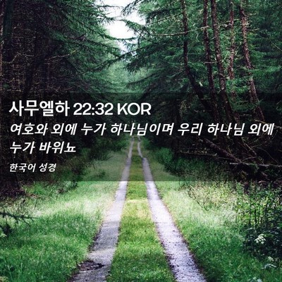 Picture 02 - 사무엘하 22:32 KOR - 여호와 외에 누가 하나님이며 우리 - Bible Verse Picture
