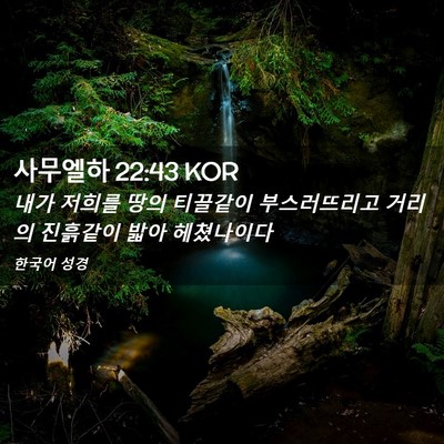 Picture 02 - 사무엘하 22:43 KOR - 내가 저희를 땅의 티끌같이 - Bible Verse Picture