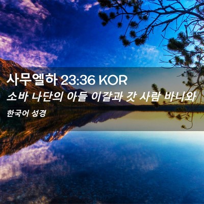 Picture 02 - 사무엘하 23:36 KOR - 소바 나단의 아들 이갈과 갓 사람 - Bible Verse Picture