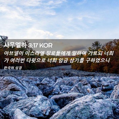Picture 02 - 사무엘하 3:17 KOR - 아브넬이 이스라엘 장로들에게 - Bible Verse Picture