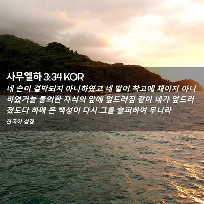 Picture 02 - 사무엘하 3:34 KOR - 네 손이 결박되지 아니하였고 네 - Bible Verse Picture
