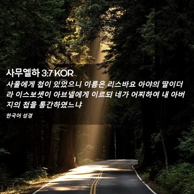 Picture 02 - 사무엘하 3:7 KOR - 사울에게 첩이 있었으니 이름은 - Bible Verse Picture
