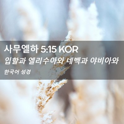 Picture 02 - 사무엘하 5:15 KOR - 입할과 엘리수아와 네벡과 - Bible Verse Picture