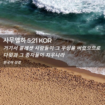 Picture 02 - 사무엘하 5:21 KOR - 거기서 블레셋 사람들이 그 우상을 - Bible Verse Picture