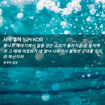 Picture 02 - 사무엘하 5:24 KOR - 뽕나무 꼭대기에서 걸음 걷는 소리가 - Bible Verse Picture