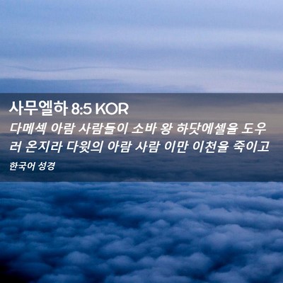 Picture 02 - 사무엘하 8:5 KOR - 다메섹 아람 사람들이 소바 왕 - Bible Verse Picture
