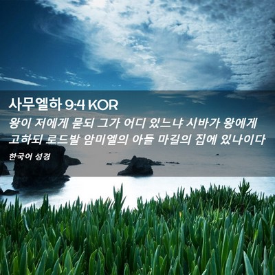Picture 02 - 사무엘하 9:4 KOR - 왕이 저에게 묻되 그가 어디 있느냐 - Bible Verse Picture