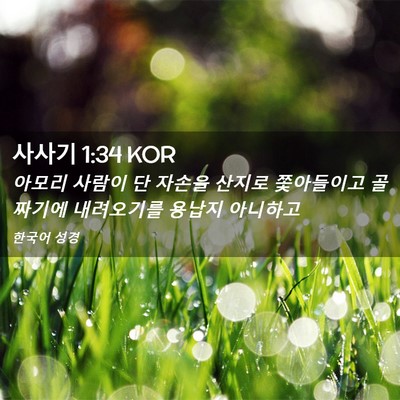 Picture 02 - 사사기 1:34 KOR - 아모리 사람이 단 자손을 산지로 - Bible Verse Picture