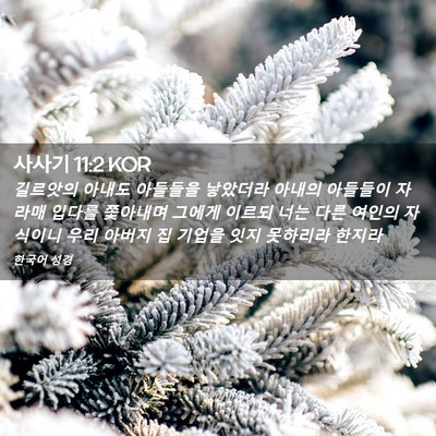 Picture 02 - 사사기 11:2 KOR - 길르앗의 아내도 아들들을 낳았더라 - Bible Verse Picture