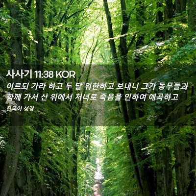Picture 02 - 사사기 11:38 KOR - 이르되 가라 하고 두 달 위한하고 - Bible Verse Picture