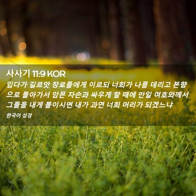 Picture 02 - 사사기 11:9 KOR - 입다가 길르앗 장로들에게 이르되 - Bible Verse Picture