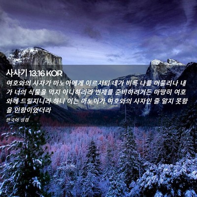 Picture 02 - 사사기 13:16 KOR - 여호와의 사자가 마노아에게 - Bible Verse Picture