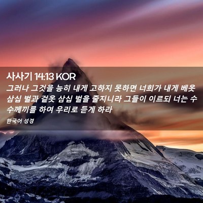 Picture 02 - 사사기 14:13 KOR - 그러나 그것을 능히 내게 고하지 - Bible Verse Picture