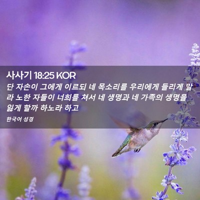 Picture 02 - 사사기 18:25 KOR - 단 자손이 그에게 이르되 네 - Bible Verse Picture
