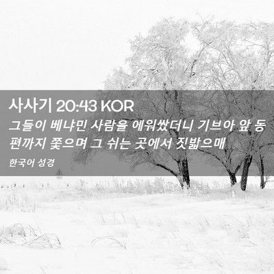 Picture 02 - 사사기 20:43 KOR - 그들이 베냐민 사람을 에워쌌더니 - Bible Verse Picture