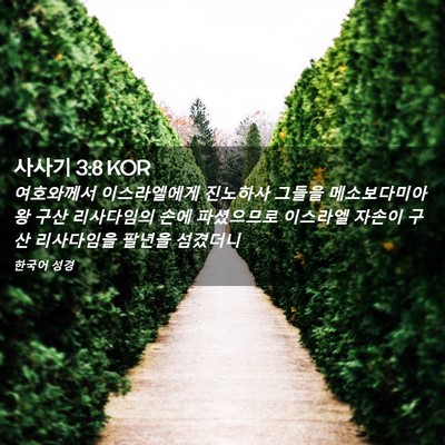 Picture 02 - 사사기 3:8 KOR - 여호와께서 이스라엘에게 진노하사 - Bible Verse Picture