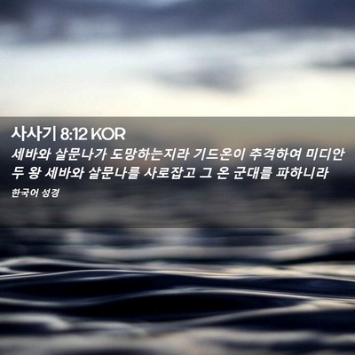 Picture 02 - 사사기 8:12 KOR - 세바와 살문나가 도망하는지라 - Bible Verse Picture