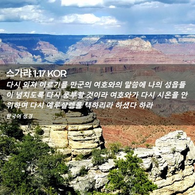 Picture 02 - 스가랴 1:17 KOR - 다시 외쳐 이르기를 만군의 여호와의 - Bible Verse Picture