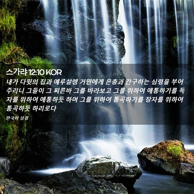 Picture 02 - 스가랴 12:10 KOR - 내가 다윗의 집과 예루살렘 거민에게 - Bible Verse Picture