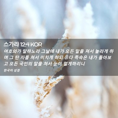 Picture 02 - 스가랴 12:4 KOR - 여호와가 말하노라 그날에 내가 모든 - Bible Verse Picture