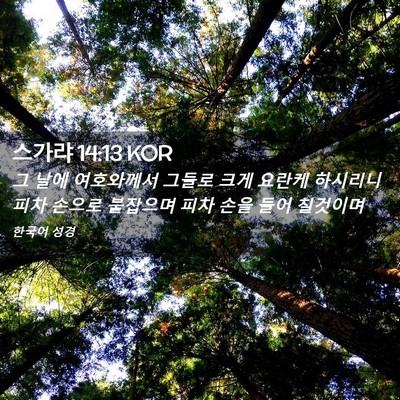 Picture 02 - 스가랴 14:13 KOR - 그 날에 여호와께서 그들로 크게 - Bible Verse Picture