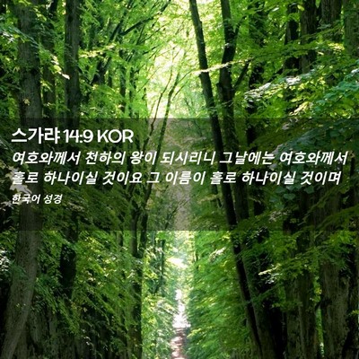 Picture 02 - 스가랴 14:9 KOR - 여호와께서 천하의 왕이 되시리니 - Bible Verse Picture