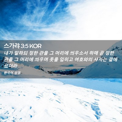 Picture 02 - 스가랴 3:5 KOR - 내가 말하되 정한 관을 그 머리에 - Bible Verse Picture