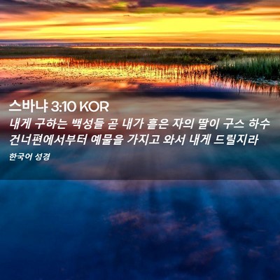 Picture 02 - 스바냐 3:10 KOR - 내게 구하는 백성들 곧 내가 흩은 - Bible Verse Picture