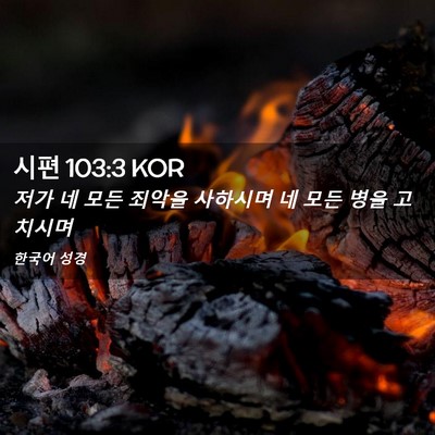 Picture 02 - 시편 103:3 KOR - 저가 네 모든 죄악을 사하시며 네 - Bible Verse Picture