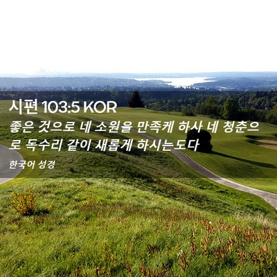 Picture 02 - 시편 103:5 KOR - 좋은 것으로 네 소원을 만족케 하사 - Bible Verse Picture