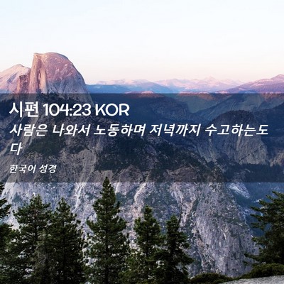 Picture 02 - 시편 104:23 KOR - 사람은 나와서 노동하며 저녁까지 - Bible Verse Picture