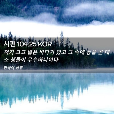 Picture 02 - 시편 104:25 KOR - 저기 크고 넓은 바다가 있고 그 속에 - Bible Verse Picture