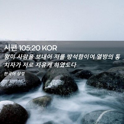 Picture 02 - 시편 105:20 KOR - 왕이 사람을 보내어 저를 방석함이여 - Bible Verse Picture