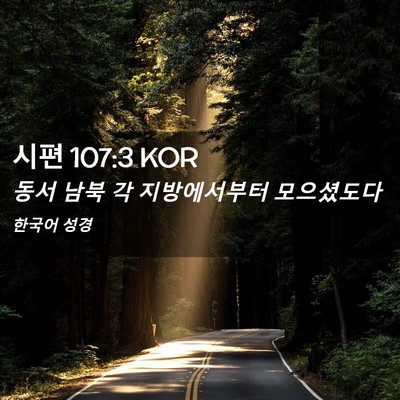 Picture 02 - 시편 107:3 KOR - 동서 남북 각 지방에서부터 - Bible Verse Picture