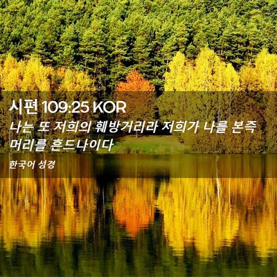 Picture 02 - 시편 109:25 KOR - 나는 또 저희의 훼방거리라 저희가 - Bible Verse Picture