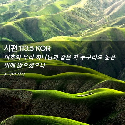 Picture 02 - 시편 113:5 KOR - 여호와 우리 하나님과 같은 자 - Bible Verse Picture