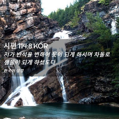 Picture 02 - 시편 114:8 KOR - 저가 반석을 변하여 못이 되게 - Bible Verse Picture