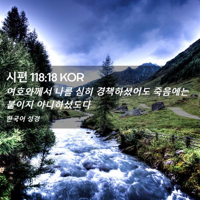 Picture 02 - 시편 118:18 KOR - 여호와께서 나를 심히 경책하셨어도 - Bible Verse Picture