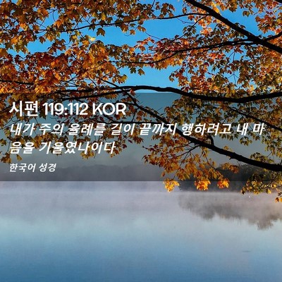 Picture 02 - 시편 119:112 KOR - 내가 주의 율례를 길이 끝까지 - Bible Verse Picture